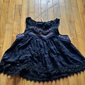 Free people Sleeveless Top with Embroidered Details